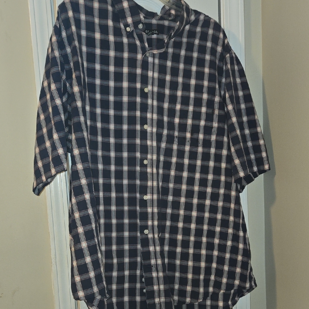 George Red and Blue Casual Button Down Shirt
